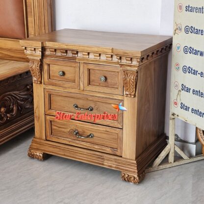 Star Enterprises Wooden Classic Bedside Table BDSD-056 - Image 3