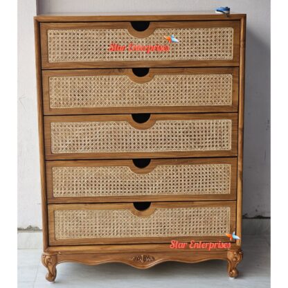 Wooden Classic Chest of Drawers With Cane Work