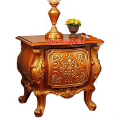 Star Enterprises Wooden Handcrafted Bed Side Table BDSD-060 - Image 2
