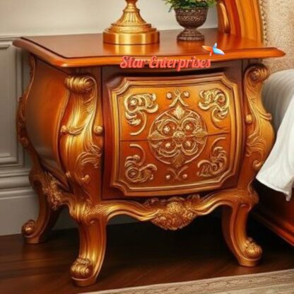 Star Enterprises Wooden Handcrafted Bed Side Table BDSD-060 - Image 3