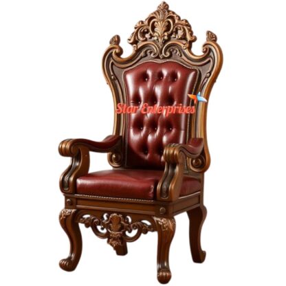 Star Enterprises Wooden Luxury Carved King's Chair CHR-039 - Image 3