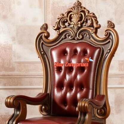 Star Enterprises Wooden Luxury Carved King's Chair CHR-039 - Image 2