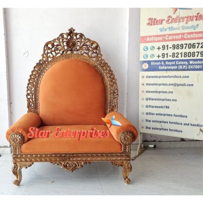 Star Enterprises Wooden Maharaja Guruji Chair Design CHR-043 - Image 3