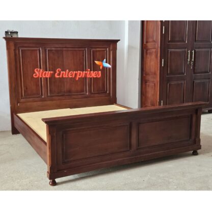 Star Enterprises Wooden Modern Style Double Bed BD-0135 - Image 3