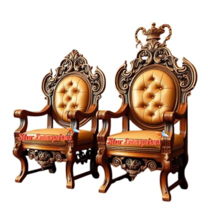 Star Enterprises Wooden Royal Carved Bedroom Chairs BDCH-086 - Image 3