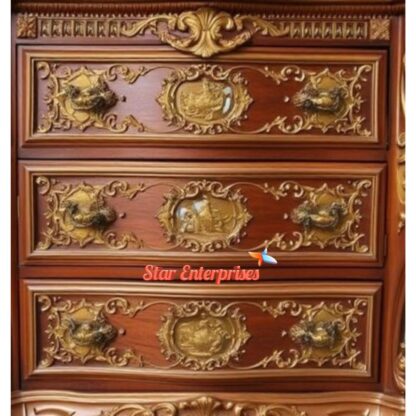 Star Enterprises Wooden Royal Carved Chest of Drawers CHDR-045 - Image 3