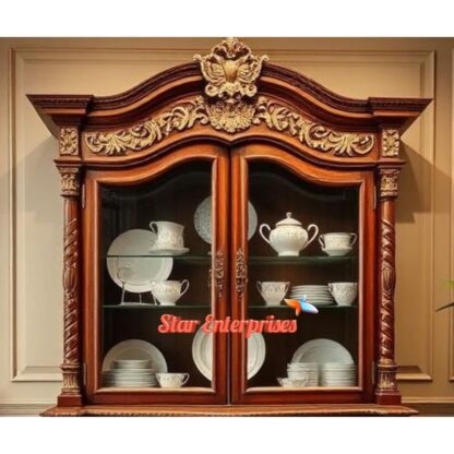Star Enterprises Wooden Royal Carved Crockery Cabinet CKR-056 - Image 2