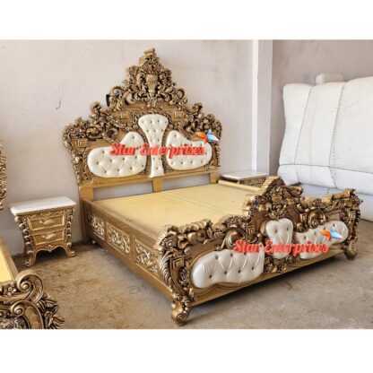 Star Enterprises Wooden Royal Maharaja Bed BD-0138 - Image 3