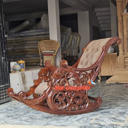 Star Enterprises Premium Teak Wood Designer Rocking Chair BDCH-087 - Image 3