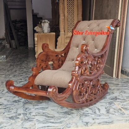 Premium Teak Wood Designer Rocking Chair