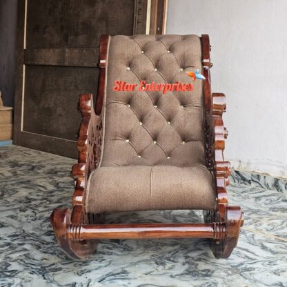 Star Enterprises Premium Teak Wood Designer Rocking Chair BDCH-087 - Image 4