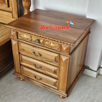 Star Enterprises Sleek & Stylish Wooden Modern Bedside Table BDSD-061 - Image 2