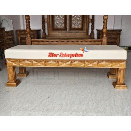 Star Enterprises Stylish Teak Wood Bed Bench BDB-047 - Image 2