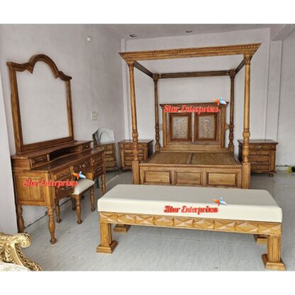 Star Enterprises Stylish Teak Wood Bed Bench BDB-047 - Image 4