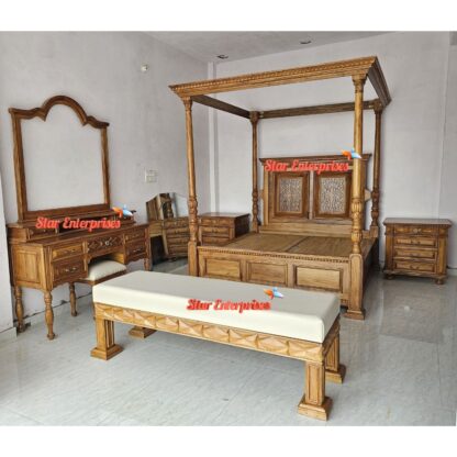 Star Enterprises Stylish Teak Wood Bed Bench BDB-047 - Image 5