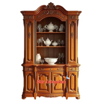 Star Enterprises Teak Wood Modern Style Crockery Unit CKR-061 - Image 2