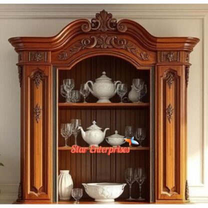 Star Enterprises Teak Wood Modern Style Crockery Unit CKR-061 - Image 3