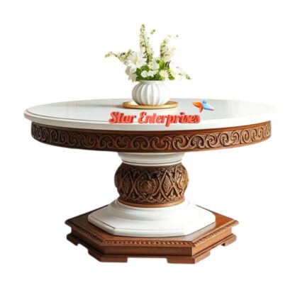 Star Enterprises Wooden Classic Round Center Table TBL-063 - Image 2