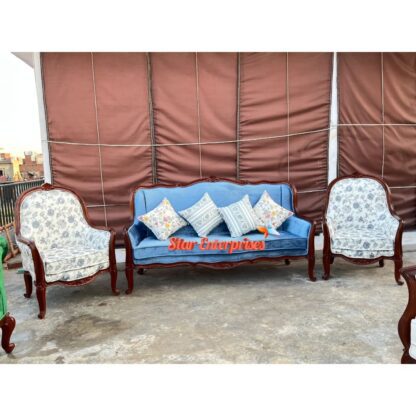 Star Enterprises Wooden Classic Sleek Pattern Sofa Set SOFA-0116 - Image 2