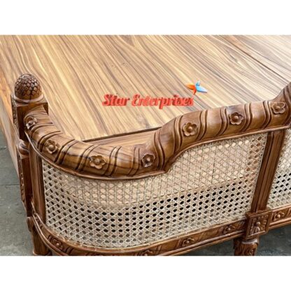 Star Enterprises Wooden Classical Cane Bed Design BD-0142 - Image 6