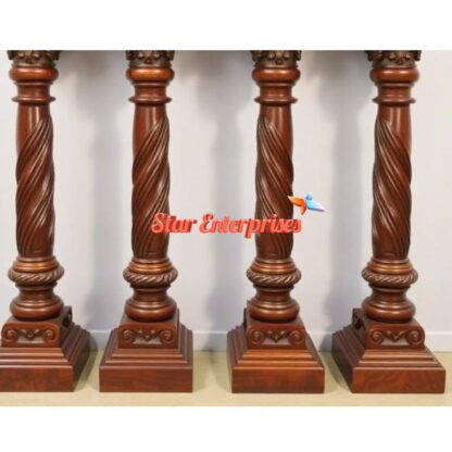 Star Enterprises Wooden Handcrafted Railing Pillars PIL-067 - Image 3