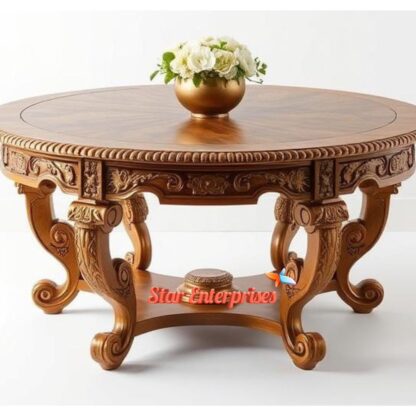 Star Enterprises Wooden Handcrafted Round Table TBL-065 - Image 2