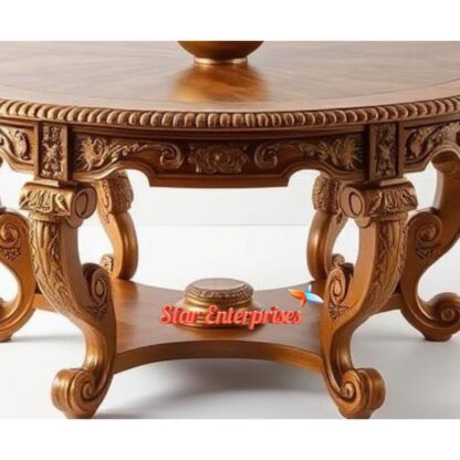 Star Enterprises Wooden Handcrafted Round Table TBL-065 - Image 3