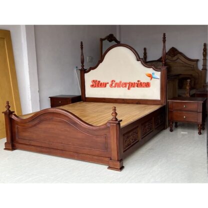 Star Enterprises Wooden Luxury Classical Double Bed BD-0141 - Image 2