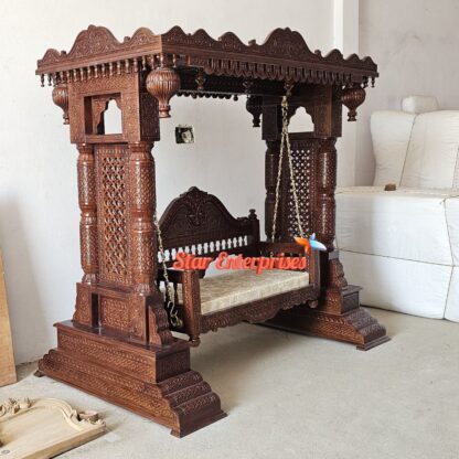 Star Enterprises Wooden Maharaja Classical Swing Design SWG-046 - Image 2