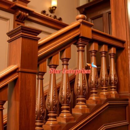 Star Enterprises Wooden Modern Style Stair Pillars PIL-064 - Image 4