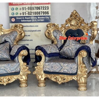 Star Enterprises Premium Teak Wood Maharaja Sofa Set SOFA-0120 - Image 4