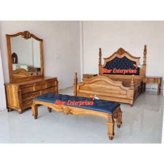 Teak Wood Handcrafted Classic Bedroom Furniture