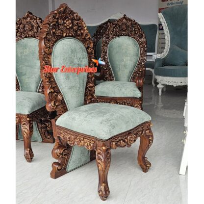 Star Enterprises Wooden 3D Carved Dining Chairs DNGCHR-052 - Image 4