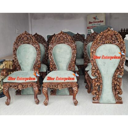 Wooden 3D Carved Dining Chairs