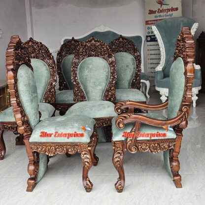 Star Enterprises Wooden 3D Carved Dining Chairs DNGCHR-052 - Image 5