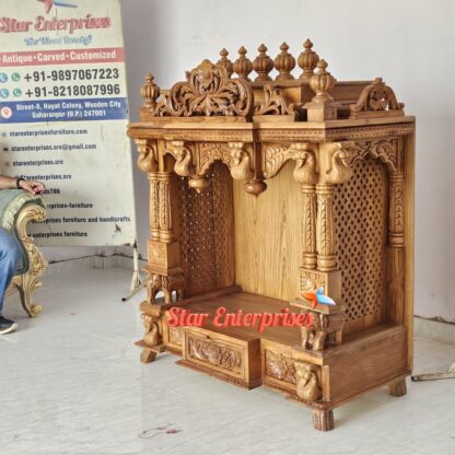 Star Enterprises Wooden Heavy Carved Temple (Pooja Mandir) Design TMP-041 - Image 3