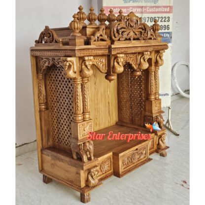 Star Enterprises Wooden Heavy Carved Temple (Pooja Mandir) Design TMP-041 - Image 5