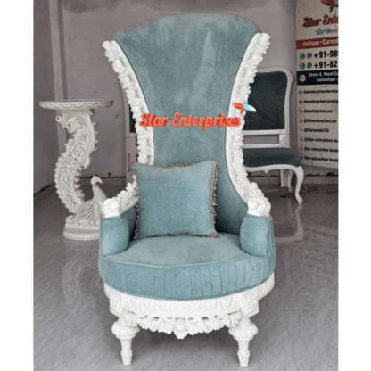 Wooden Maharaja Carved High Back Chair