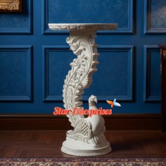 Wooden-Peacock-Design-Carved-Decorative-Stand