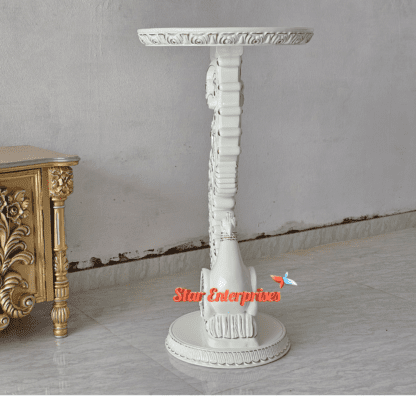 Star Enterprises Wooden Peacock Design Carved Decorative Stand CNSL-094 - Image 6