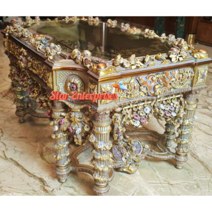 Star Enterprises Wooden Royal Carved Decorative Center Table TBL-068 - Image 2