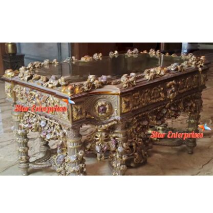 Star Enterprises Wooden Royal Carved Decorative Center Table TBL-068 - Image 5