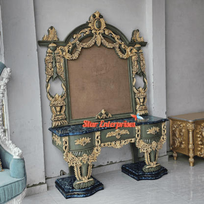 Star Enterprises Wooden Royal Heavy Carved Dressing Table DRSR-059 - Image 3