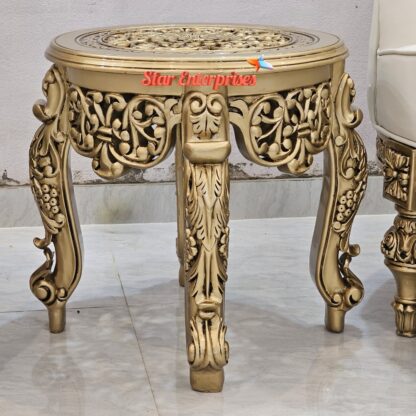 Star Enterprises Wooden Classic Hand Carved Side Table SST-06 - Image 4
