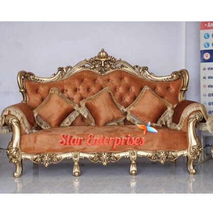 Star Enterprises Wooden Classical Maharaja Sofa Set SOFA-0122 - Image 3