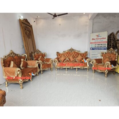 Star Enterprises Wooden Classical Maharaja Sofa Set SOFA-0122 - Image 5