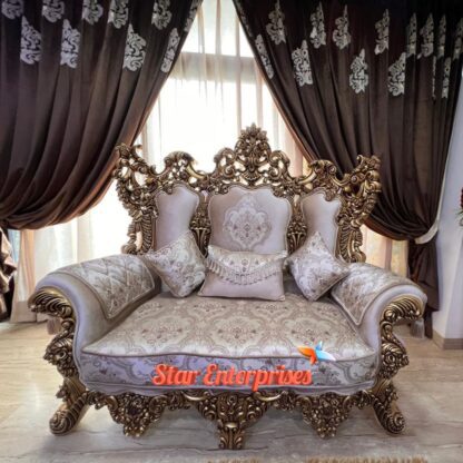 Star Enterprises Wooden Heavy Carved Maharaja Sofa Set SOFA-0121 - Image 3