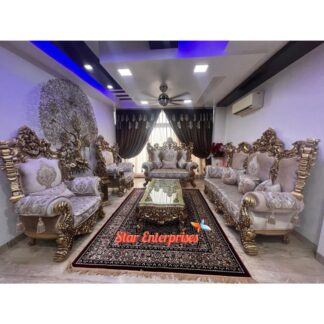 Wooden Heavy Carved Maharaja Sofa Set