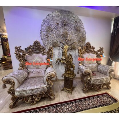 Star Enterprises Wooden Heavy Carved Maharaja Sofa Set SOFA-0121 - Image 4