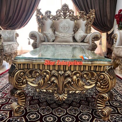 Star Enterprises Wooden Heavy Carved Maharaja Sofa Set SOFA-0121 - Image 6
